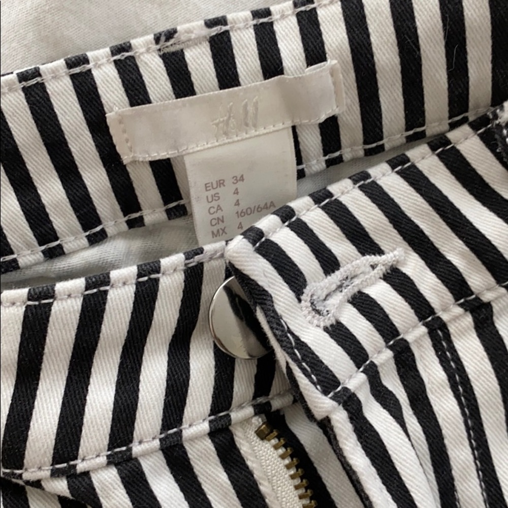 Black and White striped Shorts